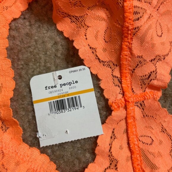 Free People lace neon Orange bralette - Picture 2 of 2